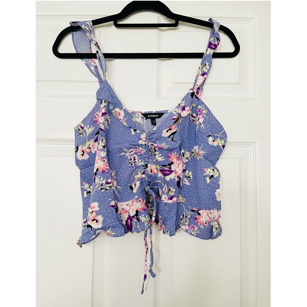 Express Ruched Front Flutter Cami Size M - Picture 7 of 8